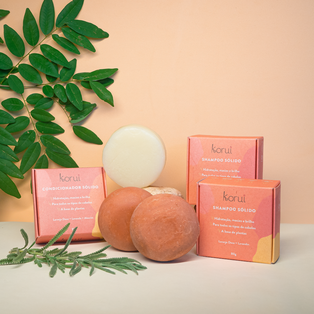 Kit 2 shampoos sólidos em barra + condicionador