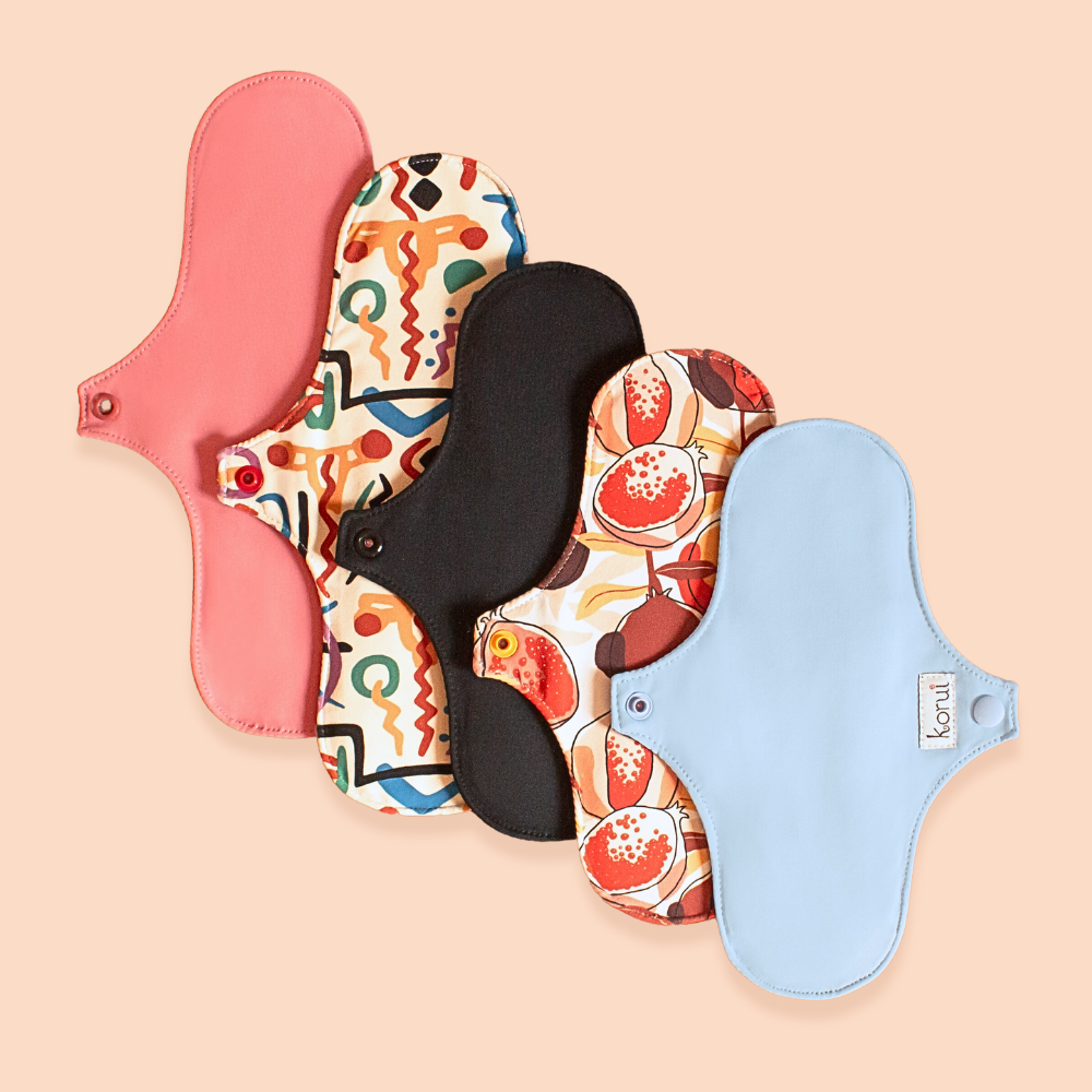 Kit Absorventes Reutilizáveis - Intenso (2 noturnos + 3 normais)