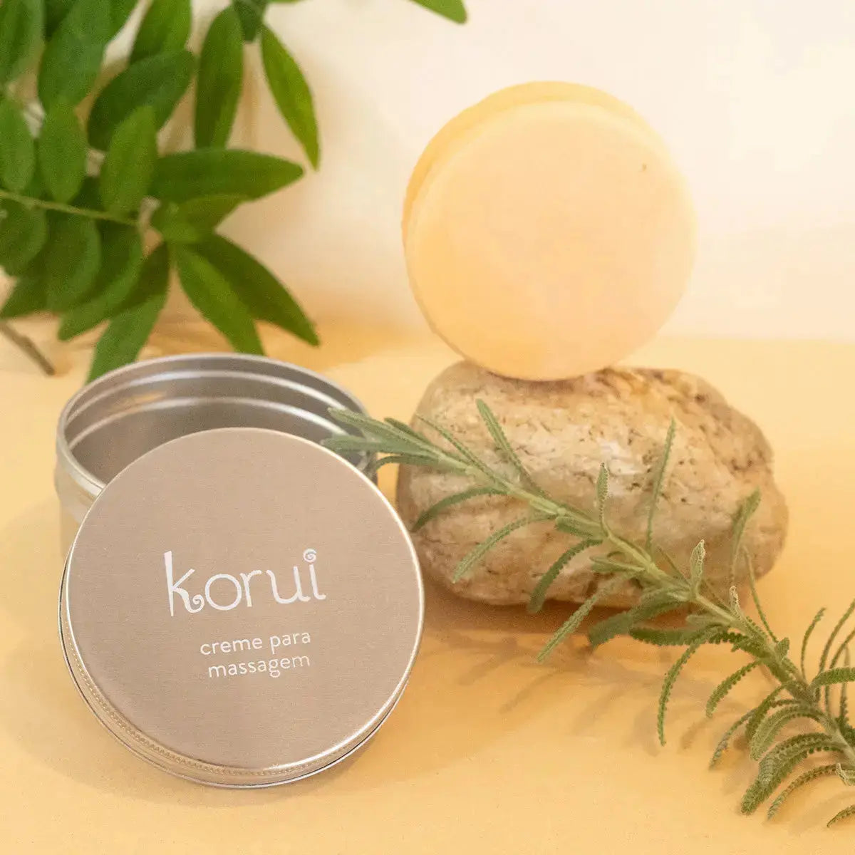 Latinha para Creme para Massagem Sólido em Barra Korui
