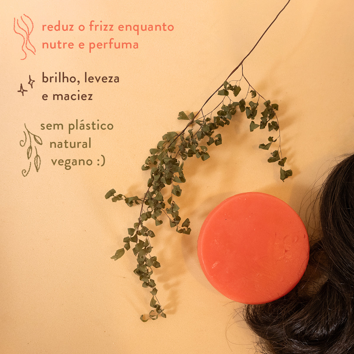 Leave in Modelador Natural Sem Enxágue Sólido em Barra