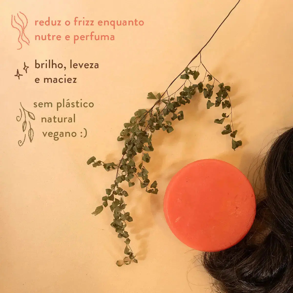 Leave in Modelador Natural Sem Enxágue Sólido em Barra Korui