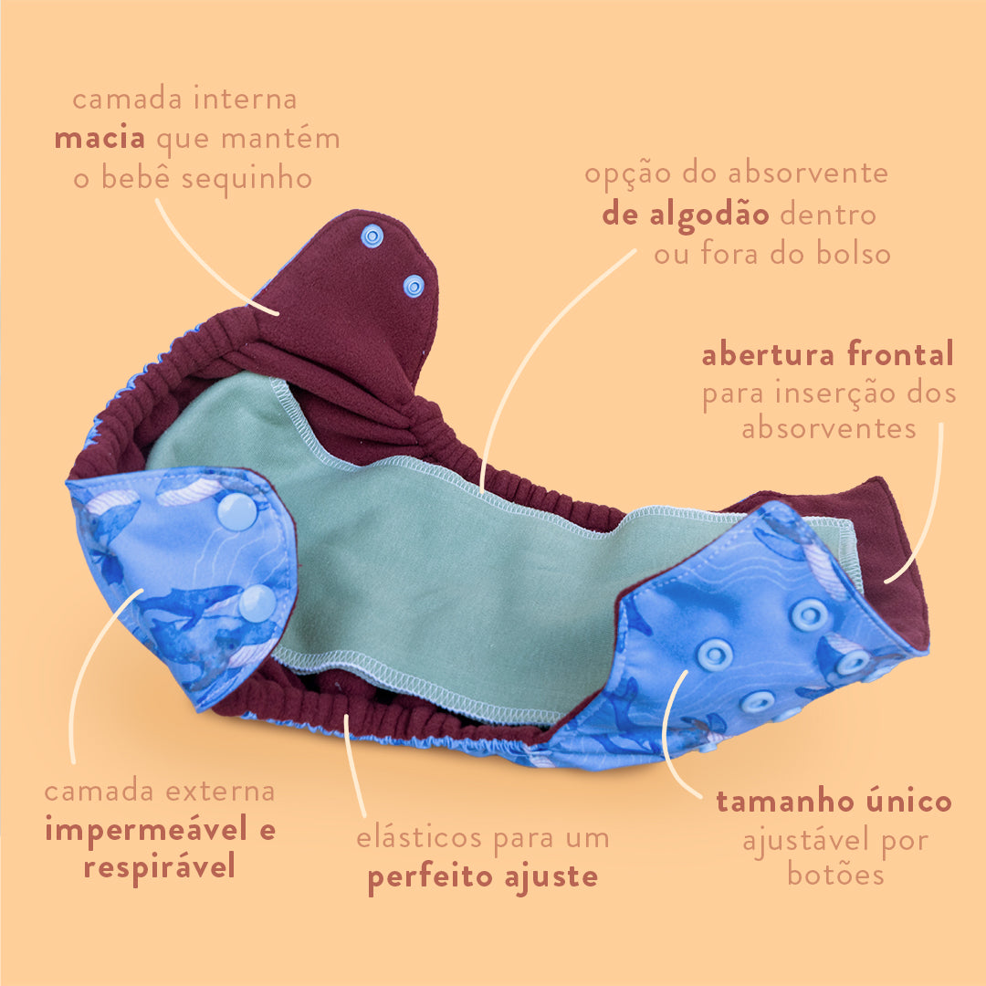 Fralda Reutilizável de Pano - Jabuticaba
