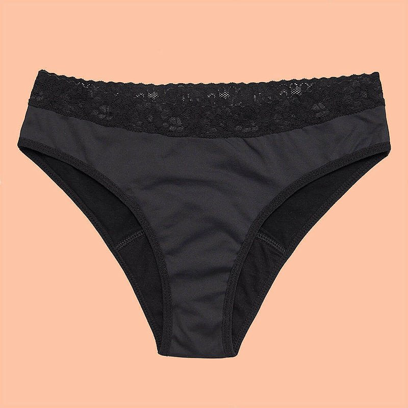 Calcinha Absorvente Renda - Preta