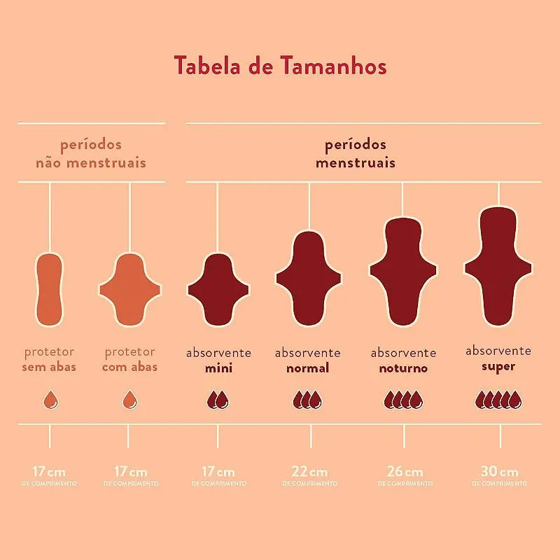 Kit Absorventes Reutilizáveis - Normais (5 normais) Korui