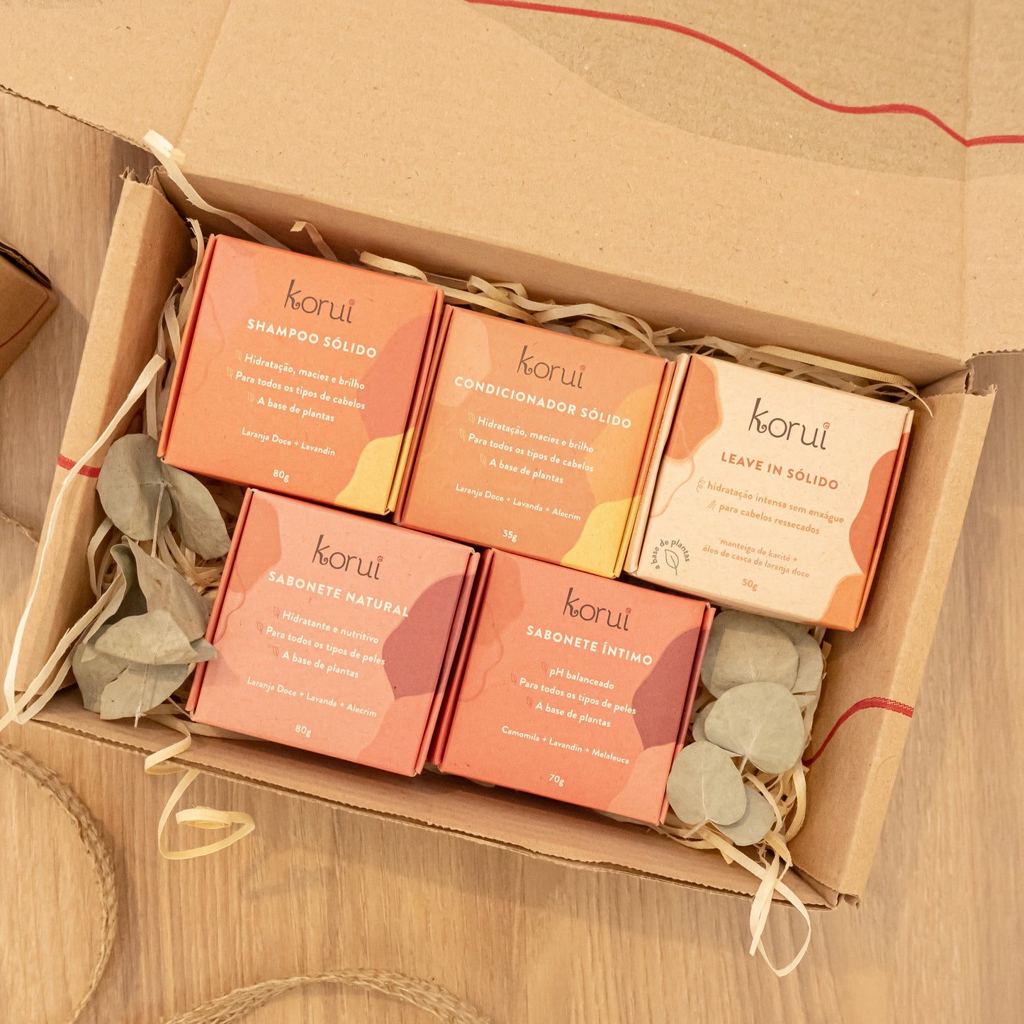 Kit Presente Shampoo + Condicionador + Leave-in + Sabonete Natural + Sabonete Íntimo + Linda Embalagem de Presente