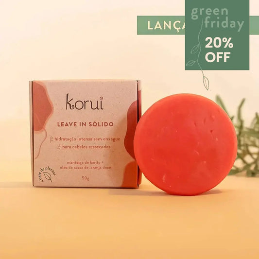 Leave in Modelador Natural Sem Enxágue Sólido em Barra Korui